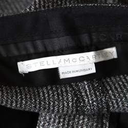 Pre Owned بنطلون ستيلا مكارتني صوف وقطن مونوكرومي بحافة واسعة XXS