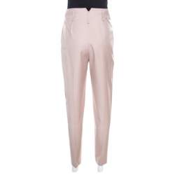 Pre Owned Stella McCartney Beige Wool Pleat Detail High Waist Pants S