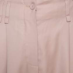 Pre Owned Stella McCartney Beige Wool Pleat Detail High Waist Pants S