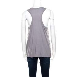 Pre Owned Stella McCartney Grey Silk Cotton Sequin Embellished Tank Top S