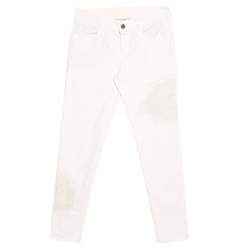 مملوكة مسبقًا Stella McCartney White Cotton Stretch Rose Embroidered Applique Skinny Jeans S
