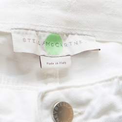 مملوكة مسبقًا Stella McCartney White Cotton Stretch Rose Embroidered Applique Skinny Jeans S
