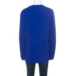 Stella McCartney Blue Crepe Zip Detail Arlesa Blouse S