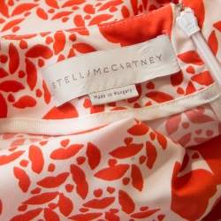 Pre Owned Stella McCartney Orange Heart Printed Shift Dress M