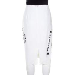 Pre Owned تنورة مستقيمة ستيلا مكارتني أول إيز لوف بيضاء مطرزة M