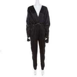 Stella McCartney Black Satin Embellished Morgane Aio Jumpsuit XS