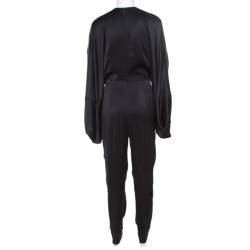 Stella McCartney Black Satin Embellished Morgane Aio Jumpsuit XS