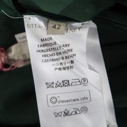 مملوكة مسبقًا تنورة ستيلا مكارتني سيسيليا غير متماثلة بنقوش جاكارد مانغوليا خضراء M