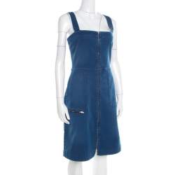 مملوكة مسبقًا Stella McCartney Indigo Denim Zip Front Sleeveless Dress M