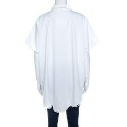 Stella McCartney White Eyelet Embroidered Oversized Box Shirt L