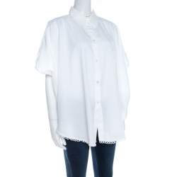 Stella McCartney White Eyelet Embroidered Oversized Box Shirt L