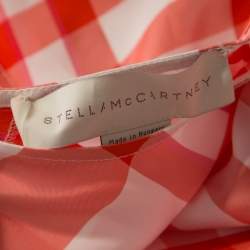Pre Owned Stella McCartney Chilli Red Checked Sleeveless Benedicte Shift Dress S