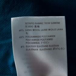 Pre Owned Stella McCartney Teal Blue Stretch Wool Flat Front Ivy Pants M 