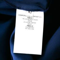 Pre Owned Stella McCartney Black and Blue Stretch Crepe Lace Detail Shift Dress M