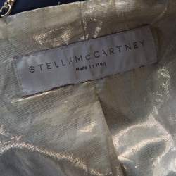 Pre Owned Stella McCartney Navy Blue Wool Gold Button Detail Single Button Blazer M