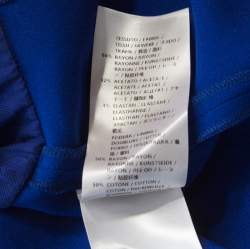 Pre Owned Stella McCartney Blue Stretch Crepe Asymmetrical Hem Flared Dress S