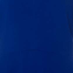 Pre Owned Stella McCartney Blue Stretch Crepe Asymmetrical Hem Flared Dress S