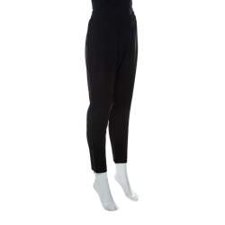 Pre Owned Stella McCartney Black Cady Bottom Zip Detail Tamara Trousers M