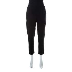 Pre Owned Stella McCartney Black Cady Bottom Zip Detail Tamara Trousers M