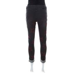 Pre Owned Stella McCartney Grey Denim Star Embroidered Slim Fit Jeans S