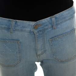 Pre Owned Stella McCartney Light Blue Denim Star Detail Flared Jeans S
