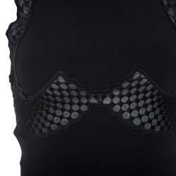 Pre Owned Stella McCartney Black Crepe Lace Insert Sleeveless Maxi Dress XS