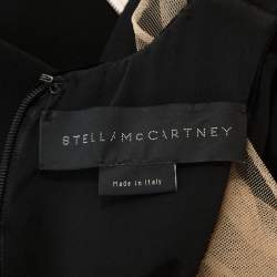 Pre Owned Stella McCartney Black Velvet Belted Saskia Stretch-Cady Gown M