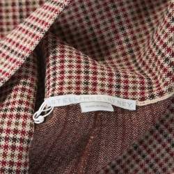 مملوكة مسبقًا بنطلون ستيلا ماكرتني ضيق تريكو نمط كاروهات كبيرة هاوندزتوث متعدد الألوان L