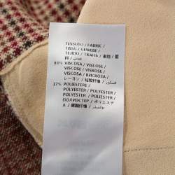 مملوكة مسبقًا بنطلون ستيلا ماكرتني ضيق تريكو نمط كاروهات كبيرة هاوندزتوث متعدد الألوان L