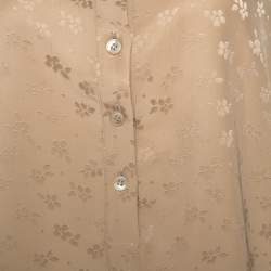 Stella McCartney Beige Jacquard Button Front Mandarin Collar Shirt S