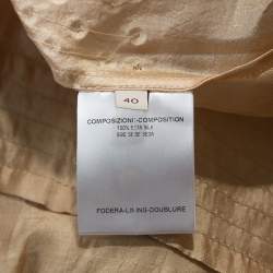 Stella McCartney Beige Silk Sequin Detail Balloon Sleeve Blouse S