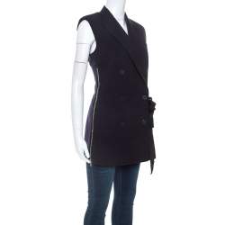 Pre Owned Stella McCartney Navy Blue Wool Double Breasted Vest S