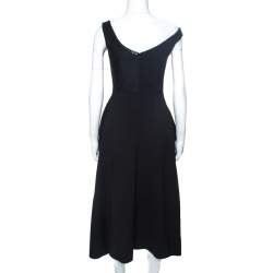 Pre Owned Stella McCartney Black Wool Sequined Reily Asymmetric Dress S