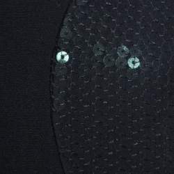 Pre Owned Stella McCartney Black Wool Sequined Reily Asymmetric Dress S