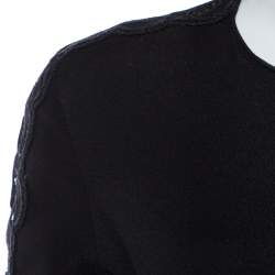 Pre Owned Stella McCartney Black Crepe Lace Trim Maxi Dress S