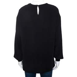 Pre Owned Stella McCartney Black Lurex Floral Silk Jacquard Donna Top S