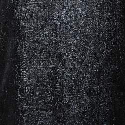 Pre Owned Stella McCartney Black Lurex Floral Silk Jacquard Donna Top S