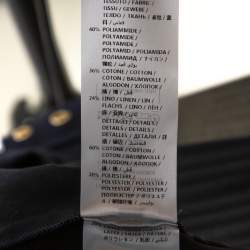 Pre Owned Stella McCartney Navy Blue Linen Blend Corset Top M