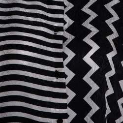 Pre Owned Stella McCartney Monochrome Silk Multiprint Long Sleeve Shirt M