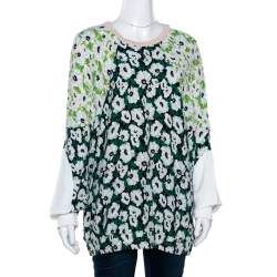 Pre Owned توب ستيلا ماكرتني قصة كريب طباعة زهور متعدد الألوان  M