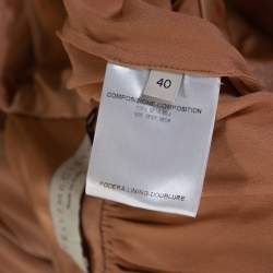 Pre Owned Stella McCartney Copper Silk Tulle Gathered Halter Neck Dress S