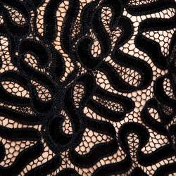 Pre Owned Stella McCartney Black Ribbon Lace Patterned Shift Dress S