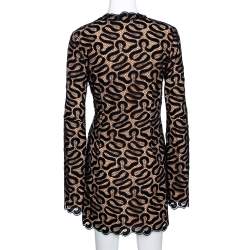 Pre Owned Stella McCartney Black Ribbon Lace Patterned Shift Dress S
