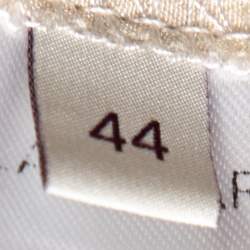 Pre Owned  Stella McCartney Cream Wild Cat Printed Silk Elasticized Waist Christine Pants M