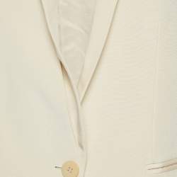 Pre Owned Stella McCartney Cream Silk Single Breasted Blazer S