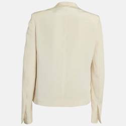 Pre Owned Stella McCartney Cream Silk Single Breasted Blazer S