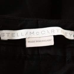 Pre Owned بنطلون ستيلا ماكرتني قصير ساق عريضة صوف سترتش أسود  L 