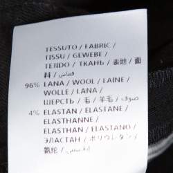 Pre Owned بنطلون ستيلا ماكرتني قصير ساق عريضة صوف سترتش أسود  L 