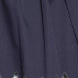 Stella McCartney Navy Blue Cutout Cotton Cape Sleeve Top S