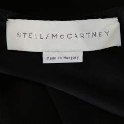 Pre Owned Stella McCartney Black Sateen Gathered Neck Faye Top XS